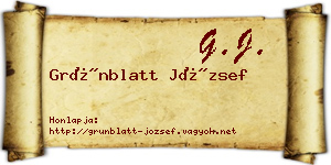Grünblatt József névjegykártya